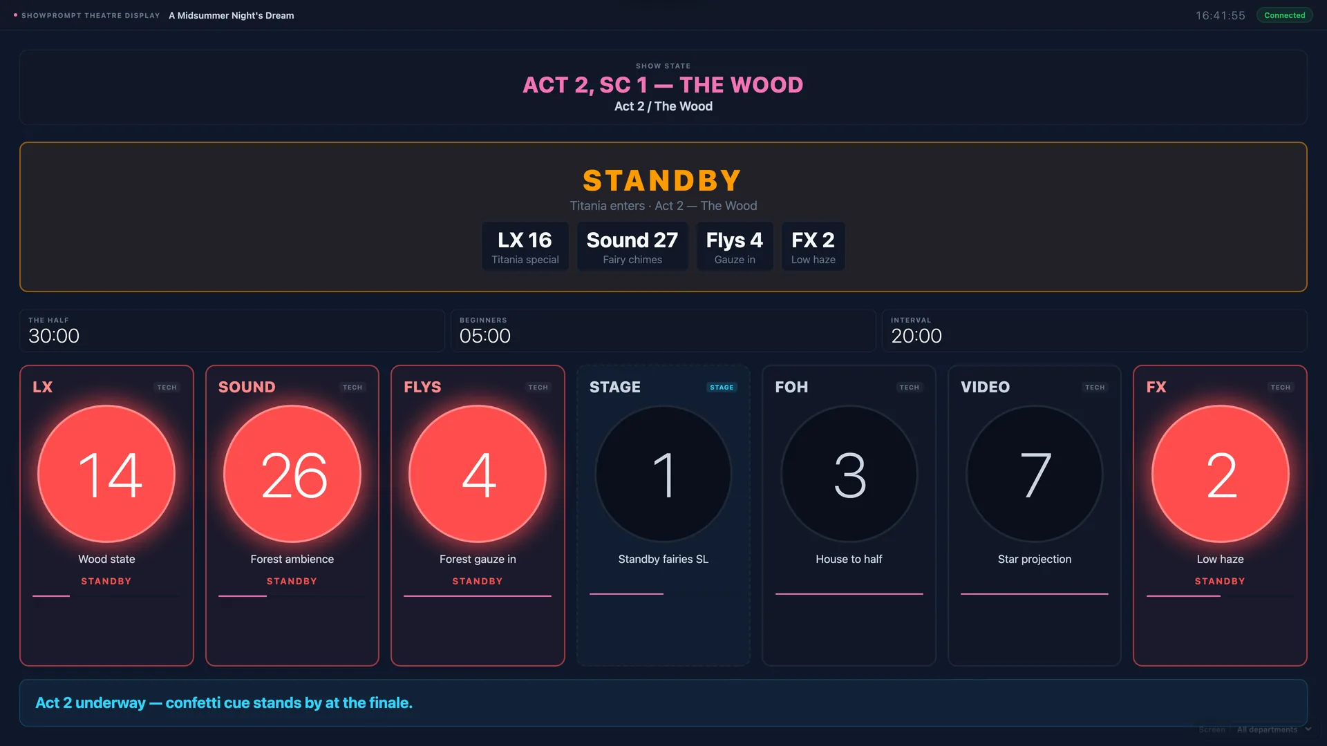 ShowPrompt theatre department cue screen