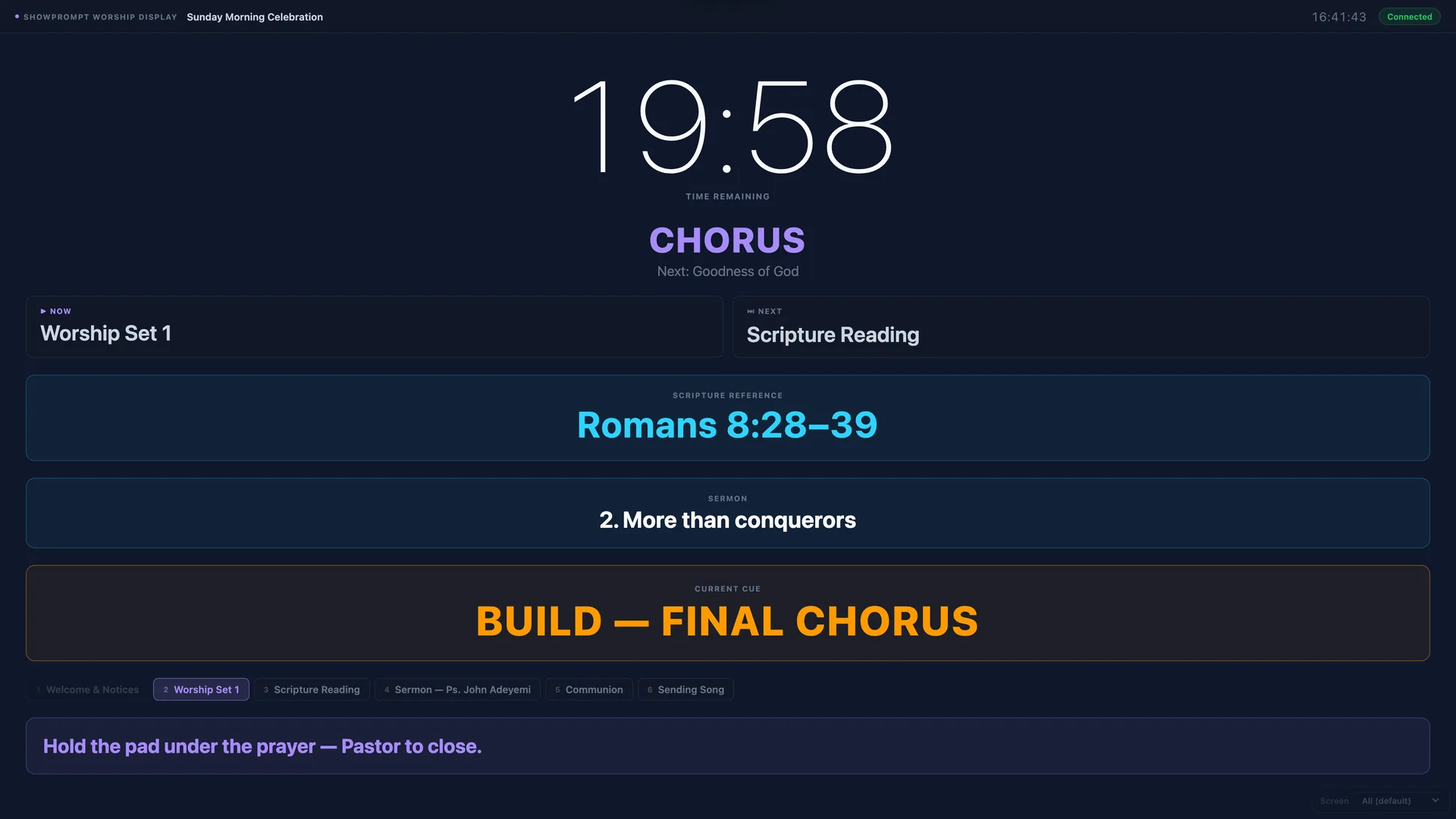 ShowPrompt worship congregation screen